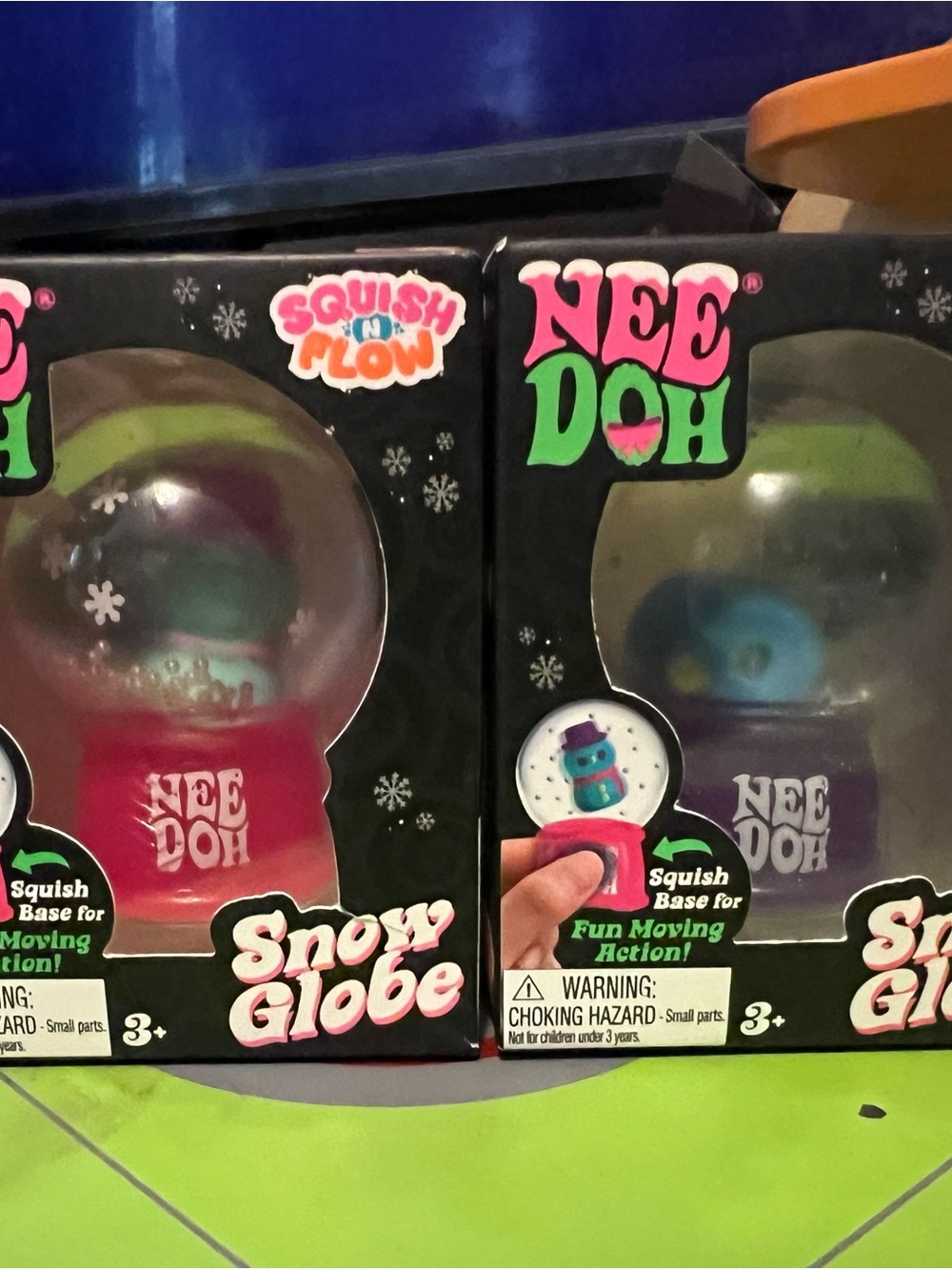 NeeDoh Snow Globe Squishy Toy - Purple & Pink NEW SET OF 2!